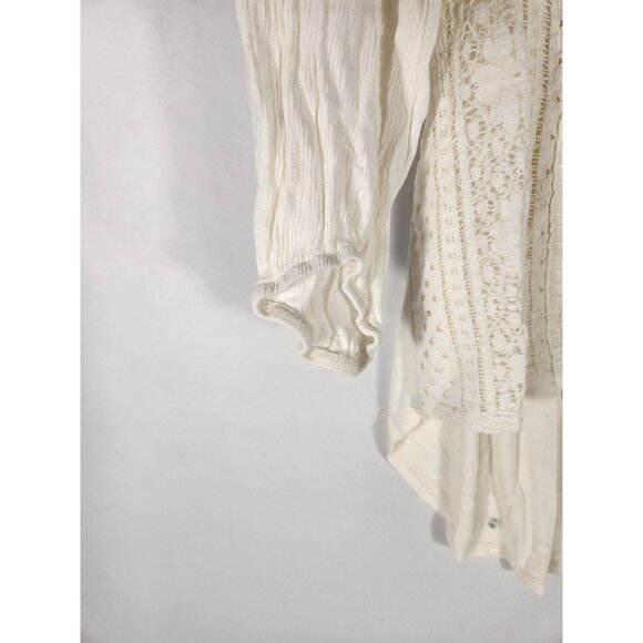 Knox Rose Womens Top Hi Low Cream Boho Lace Whimsy Fairycore XL - Picture 3 of 11